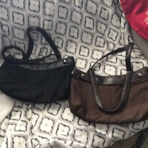 Brown and black Thirty One purses with covers